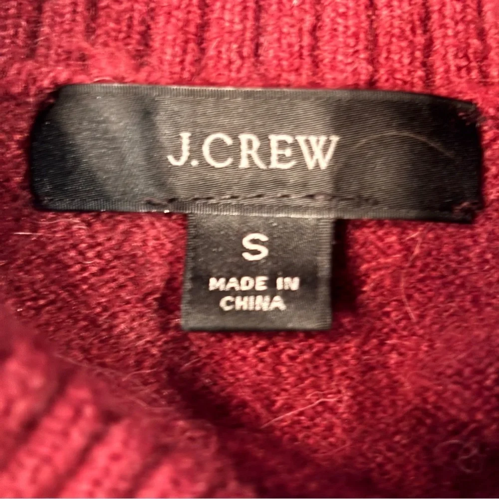 J Crew Supersoft Wool Blend Turtleneck Sweater in Rich Burgundy, Small